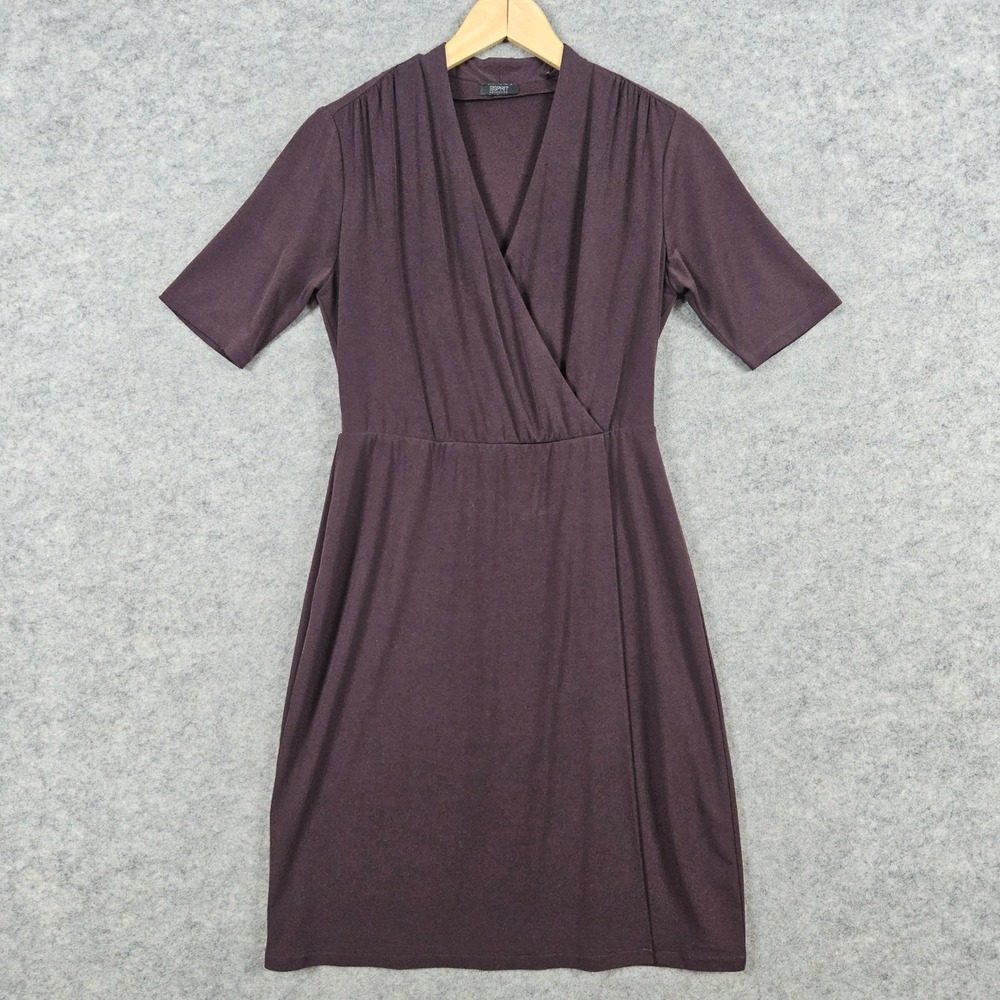 Esprit Collection‎ Women's Brown Short Sleeve Wrap Dress Size XS Business Casual